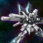  gun gundam gundam_unicorn mecha mobile_suit robot shield shinryoku_tobari silver sinanju space weapon 