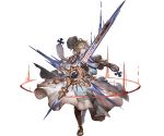  1boy blonde_hair boots glasses granblue_fantasy hat jewelry minaba_hideo necklace official_art solo sword transparent_background weapon will_(granblue_fantasy) 