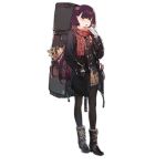  1girl bag black_jacket black_legwear blazer blush boots buttons carrying carrying_over_shoulder eyebrows full_body gift girls_frontline glasses gloves hair_between_eyes hair_ornament hair_ribbon jacket looking_at_viewer necktie official_art one_eye_closed open_mouth pantyhose personification pleated_skirt purple_hair red_eyes red_scarf reindeer ribbon scarf scarf_over_mouth side_ponytail skirt solo standing strap transparent_background wa2000_(girls_frontline) white_gloves |_| 