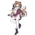  1girl american_flag american_flag_print animal_ears arm_strap artist_request blue_eyes breasts brown_hair cat_ears cat_tail cleavage fingerless_gloves flag_print full_body girls_frontline gloves gun handgun heckler_&amp;_koch heterochromia high_heels hk_mark_23 holding holding_gun holding_weapon long_hair looking_at_viewer mk_23_(girls_frontline) multicolored_hair official_art pink_hair pistol popped_collar red_eyes skirt solo streaked_hair tail thigh-highs transparent_background trigger_discipline weapon 