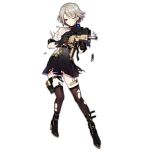  1girl artist_request breasts brown_hair eotech full_body girls_frontline gloves gun high_heels holding holding_weapon holster looking_at_viewer magazine_(weapon) official_art shirt short_hair sideboob silver_hair skirt solo submachine_gun tdi_vector tdi_vector_(girls_frontline) thigh-highs thigh_holster thigh_strap torn_clothes torn_shirt torn_skirt torn_thighhighs transparent_background trigger_discipline weapon 