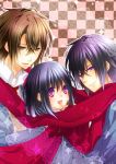  brown_eyes brown_hair hakuouki_shinsengumi_kitan okita_souji_(hakuouki) saitou_hajime_(hakuouki) yamika yukimura_chizuru 