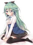  blue_eyes blush green_hair kantai_collection long_hair personification seifuku yamakaze_(kantai_collection) 