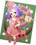  1girl :d acerola_(pokemon) alternate_color alternate_costume anchor armlet bangs blue_eyes blush boots christmas collarbone dhelmise dress elite_four flat_chest full_body fur_trim hair_ornament hands_on_hips hat leg_up looking_away looking_up open_mouth pokemon pokemon_(creature) pokemon_(game) pokemon_sm pom_pom_(clothes) purple_hair red_boots red_dress red_hat santa_boots santa_costume santa_hat seaweed shiny_pokemon short_dress short_hair short_sleeves silane smile standing standing_on_one_leg steering_wheel trial_captain wavy_mouth 