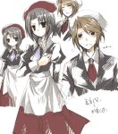  blush brown_hair dress formal genderswap kanon_(character) kanon_(umineko) maid necktie shannon suit suzushiro_kurumi umineko_no_naku_koro_ni 