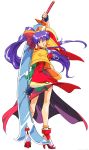  absurdres dancing_blade earrings fingerless_gloves gloves high_heels highres huge_weapon jewelry katteni_momotenshi long_hair momohime_(dancing_blade) ponytail purple_eyes purple_hair shoes sword transparent_background transparent_png vector_trace watermark weapon 