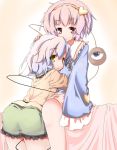 heart hug komeiji_koishi komeiji_satori maiku petting purple_hair short_hair siblings sisters skirt touhou white_hair yellow_eyes