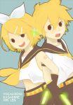  blue_eyes kagamine_len kagamine_rin poripori siblings twins vocaloid 