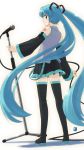 hatsune_miku microphone microphone_stand nagian thighhighs twintails vocaloid 