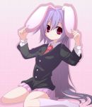  blush bunny_ears long_hair machily miko_machi purple_hair rabbit_ears red_eyes reisen_udongein_inaba touhou 
