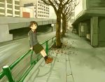  brown_hair city hair_ornament hairclip iwakura_lain naotan peaceful school_uniform serial_experiments_lain 