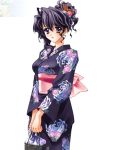  black_hair carnelian doll ena ena_(quilt) green_hair hayate_no_gotoku! japanese_clothes kijima_saki kimono maid purple_eyes quilt quilt_(game) tachibana_wataru violet_eyes wink yukata 