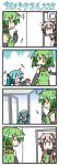  4koma :3 capybara capybara-san chibi chibi_miku comic fingerless_gloves fl-chan fl_studio gloves hatsune_miku megurine_luka minami_(colorful_palette) silent_comic stuffed_animal stuffed_toy sweat vocaloid wave waving 