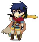  blue_hair cape fire_emblem fire_emblem:_souen_no_kiseki fire_emblem_path_of_radiance fire_emblem_radiant_dawn gloves headband ike lowres male sword weapon 