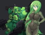  armored_core:_for_answer bodysuit breasts green_eyes green_hair impossible_clothes impossible_shirt large_breasts listless_time long_hair may_greenfield mecha ment merrygate navel shirt skin_tight 