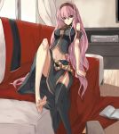  couch feet megurine_luka midriff navel rage rage_(rojiura) thigh-highs thighhighs vocaloid xbox_360 