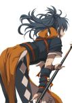  1girl blue_hair fire_emblem fire_emblem_if holding holding_weapon japanese_clothes naginata oboro_(fire_emblem_if) open_mouth polearm solo weapon 