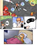  !? 1girl :| bed blanket blooper closed_mouth comic driving gameplay_mechanics go_kart headphones holding inkling left-to-right_manga lying super_mario_bros. mario_kart_8 meteor_maiden pillow pointy_ears racing riding road silent_comic splatoon squid super_mario_bros. super_mario_world tentacle thinking under_covers watermark web_address yoshi 