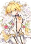  ahoge bad_anatomy blonde_hair breasts cleavage fate/extra fate/extra_ccc fate_(series) green_eyes highres navel pingo saber_bride saber_extra tagme 