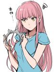  1girl fate/grand_order fate_(series) highres long_hair medb_(fate/grand_order) pink_hair shimo_(s_kaminaka) solo tiara translation_request yellow_eyes 
