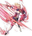  1girl armor armored_boots blonde_hair boots breastplate dark_skin dress elbow_pads fire_emblem fire_emblem_awakening fire_emblem_heroes flavia_(fire_emblem) gloves highres holding holding_sword holding_weapon lips long_hair official_art short_dress shoulder_armor sidelocks skirt solo sword thigh-highs tied_hair transparent_background violet_eyes weapon yoneko_okome zettai_ryouiki 