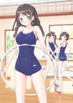  3girls :o ass ball bangs black_hair blue_swimsuit blush bob_cut braid breast_envy breast_rest breasts cleavage collarbone competition_school_swimsuit day dktaka facing_viewer from_side full_body green_eyes gym head_tilt hips holding hoop hula_hoop indoors kneepits knees_together_feet_apart large_breasts leg_lift legs_apart long_hair looking_at_viewer looking_back mat multiple_girls new_school_swimsuit old_school_swimsuit one-piece_swimsuit one_side_up original parted_bangs railing reflection school_swimsuit shoes short_hair side_ponytail sidelocks small_breasts socks standing standing_on_one_leg sunlight surprised swimsuit taut_clothes thigh-highs tree twin_braids twintails uwabaki volleyball white_legwear white_shoes window wooden_floor 