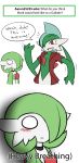  absurdres airalin_(mark_folks) choker comic english gallade gardevoir highres long_image mark_folks o_o open_mouth pokemon pokemon_(creature) red_eyes simple_background tall_image white_background 
