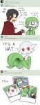  absurdres airalin_(mark_folks) choker comic english gardevoir highres long_image mark_folks o_o open_mouth pokemon pokemon_(creature) ralts red_eyes simple_background smile tall_image white_background 