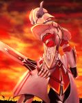  1girl absurdres armor fate/apocrypha fate_(series) helmet highres mukade_(siieregannsu) saber_of_red solo sword weapon 