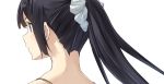  1girl bangs black_hair close-up hair_ornament hair_scrunchie hibike!_euphonium hiwatari_rin kousaka_reina long_hair nape ponytail profile scrunchie solo violet_eyes 