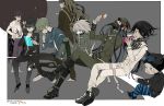  6+boys ahoge amami_rantarou android bandage beard black_hair blue_eyes blush_stickers boots checkered_scarf copyright_name covered_mouth dangan_ronpa drinking electric_fan facial_hair gakuran glasses gokuhara_gonta green_eyes green_hair hat horned_headwear hoshi_ryouma jacket jacket_on_shoulders jewelry keebo kiseru male_focus mask momota_kaito multiple_boys necklace new_dangan_ronpa_v3 ouma_kokichi pants pipe pointy_hair power_armor purple_hair saihara_shuuichi scarf school_uniform shinguuji_korekiyo shirt silver_hair sitting smile soda_bottle straitjacket striped striped_pants striped_shirt suou 