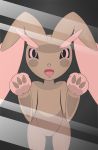  1girl alternate_color animal_ears furry highres lopunny no_humans pink_eyes pokemon rabbit_ears screen smile solo 