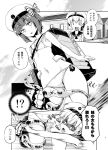  !? 2girls backpack bag bikini comic dress enemy_naval_mine_(kantai_collection) from_below hat house hug imu_sanjo kantai_collection lowleg lowleg_bikini machinery monochrome multiple_girls sailor_bikini sailor_collar sailor_dress sailor_hat short_hair swimsuit tentacle translation_request z1_leberecht_maass_(kantai_collection) z3_max_schultz_(kantai_collection) 
