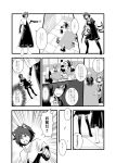  6+girls asymmetrical_wings capelet comic dress emphasis_lines error full_body greyscale highres hijiri_byakuren houjuu_nue karakuzu_red kumoi_ichirin looking_at_another monochrome multiple_girls murasa_minamitsu nazrin pointing pointing_finger sweat thigh-highs toramaru_shou touhou translation_request wings 