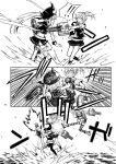  !! 3girls angry aoba_(kantai_collection) blocking clenched_teeth comic destroyer_hime elbow_gloves firing flying_kick gloves horned_headwear kantai_collection kicking long_hair midriff multiple_girls ocean pleated_skirt ponytail rigging school_uniform serafuku shimakaze_(kantai_collection) shinkaisei-kan shirt shirt_grab shoes short_hair short_sleeves side_ponytail skirt sleeveless sleeveless_shirt standing standing_on_liquid striped striped_legwear surprised teeth thigh-highs translation_request turret vest wristband zepher_(makegumi_club) 