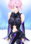  blue_eyes blush bodusuit fate/grand_order pink_hair shileder_(fate/grand_order) short_hair warrior 