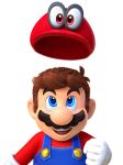  1boy absurdres blue_eyes brown_hair facial_hair hat highres male_focus mario super_mario_bros. mustache official_art overalls red_hat red_shirt shirt smile super_mario_bros. super_mario_odyssey 