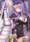  amu_(takuya0331) animal arm_guards armor beak bird black_panties boots bound breasts camilla_(fire_emblem_if) capelet cleavage cleavage_cutout fire_emblem fire_emblem_if large_breasts lips long_hair looking_at_viewer panties pauldrons purple_background purple_hair shiny shiny_hair shiny_skin thigh-highs thigh_boots thighs tiara underwear vambraces very_long_hair violet_eyes wavy_hair 