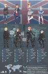  4girls absurdres ash ash:concussion highres long_hair map multiple_girls multiple_views union_jack united_kingdom weapon white_hair yakumo_ling 