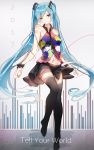  1girl 2017 blue_eyes boots copyright_name cuy7 full_body hatsune_miku long_hair navel skirt solo tell_your_world_(vocaloid) thigh-highs thigh_boots twintails very_long_hair violet_eyes vocaloid 