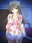  bedroom black_hair blush burai_taka kotegawa_yui long_hair pajamas pillow pillows to_love-ru toloveru 