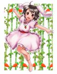  arms_spread barefoot black_hair bunny_ears feet inaba_tewi namine0079 outstretched_arms rabbit_ears red_eyes short_hair spread_arms touhou 
