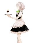  cup egawa_satsuki grey_hair hands izayoi_sakuya maid profile satsuki_(dorowa) short_hair sketch smile standing touhou tray wine_glass 