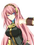  headphones long_hair megurine_luka pink_hair rage rage_(rojiura) smile vocaloid 