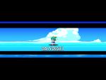  chibi cloud daiyousei fairy fake_screenshot green_hair kiriu megamari ocean parody pixel_art rockman rockman_(classic) touhou water wings 