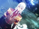  aro duke_pantarei dutch_angle long_hair male nature pond red_eyes tales_of_(series) tales_of_vesperia very_long_hair water wet white_hair ya_(pixiv) 