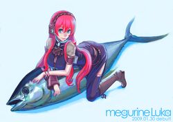  megurine_luka thighhighs tuna utu_(artist) vocaloid 