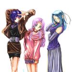  blue_hair contemporary crossempire farina fiora fire_emblem fire_emblem_blazing_sword florina green_hair long_hair long_skirt pegasus_knight purple_hair short_hair short_skirt sisters 