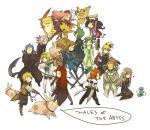  6+boys anise_tatlin arietta asch chibi dist guy_cecil hanokage ion jade_curtiss largo legretta luke_fon_fabre mieu multiple_boys multiple_girls natalia_luzu_kimlasca_lanvaldear surcoat tales_of_(series) tales_of_the_abyss tear_grants title_drop tokunaga van_grants 