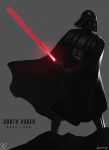  1boy armor cape character_name cyborg darth_vader energy_sword helmet lightsaber male_focus signature solo star_wars sword watermark weapon xiaoguimist 